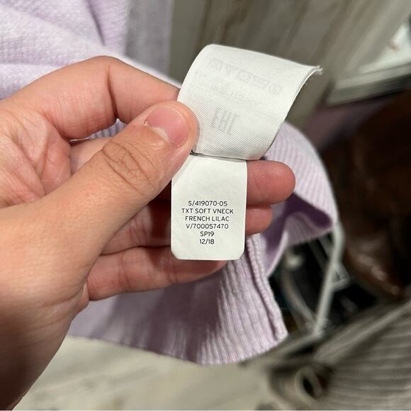 Gap Textured V-Neck Pullover Sweater French Lilac Purple Womens Medium 419070 - Picture 5 of 7